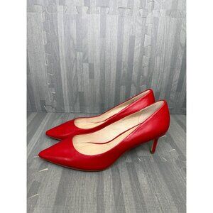 Louise et Cie Hanabeth Leather Pointed Toe Pumps 10.5 Women Vespa Red